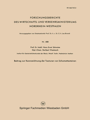 cover image of Beitrag zur Kennzeichnung der Texturen von Schamottesteinen